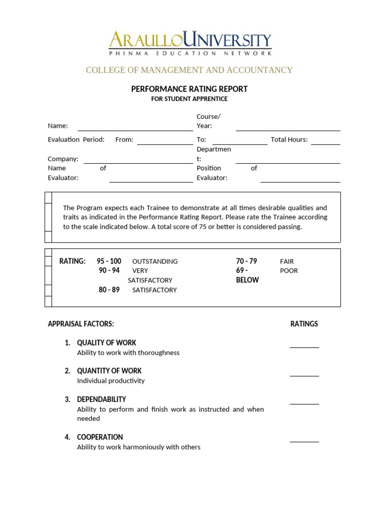 Performance Rating Report - cdff9736 828a 4932 A18f 6f429923a909 | PDF