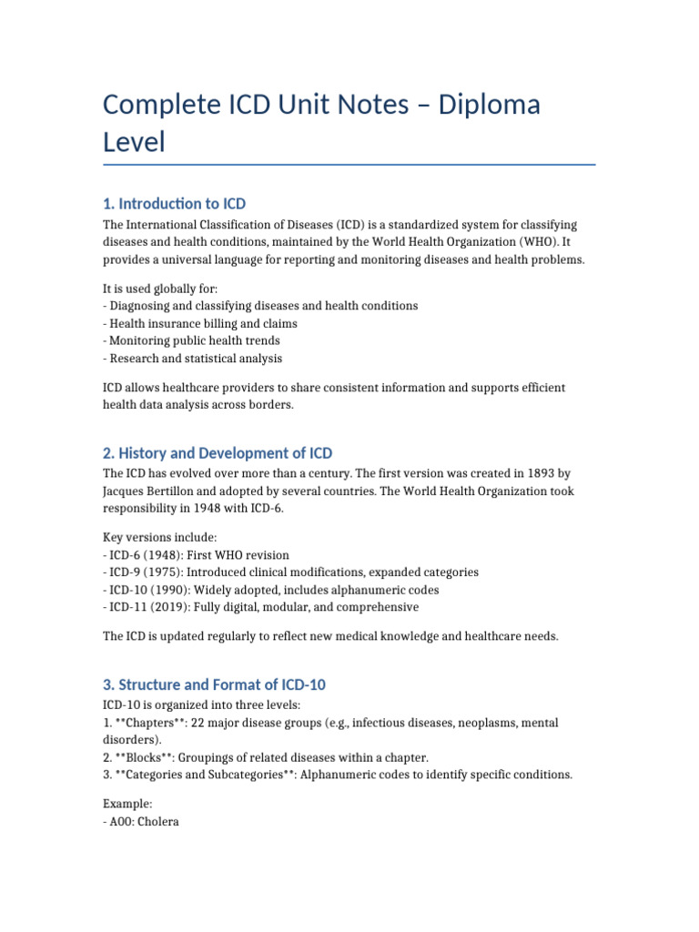 ICD-10 Coding Essentials for Students | PDF | Health Care | Medicine