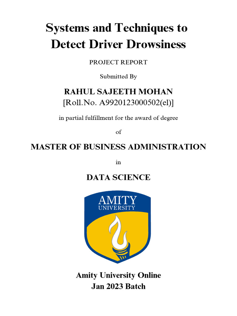 Driver Drowsiness Detection Techniques | PDF | Electroencephalography ...
