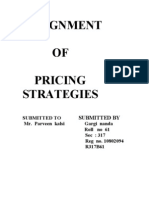 Assignment OF Pricing Strategies