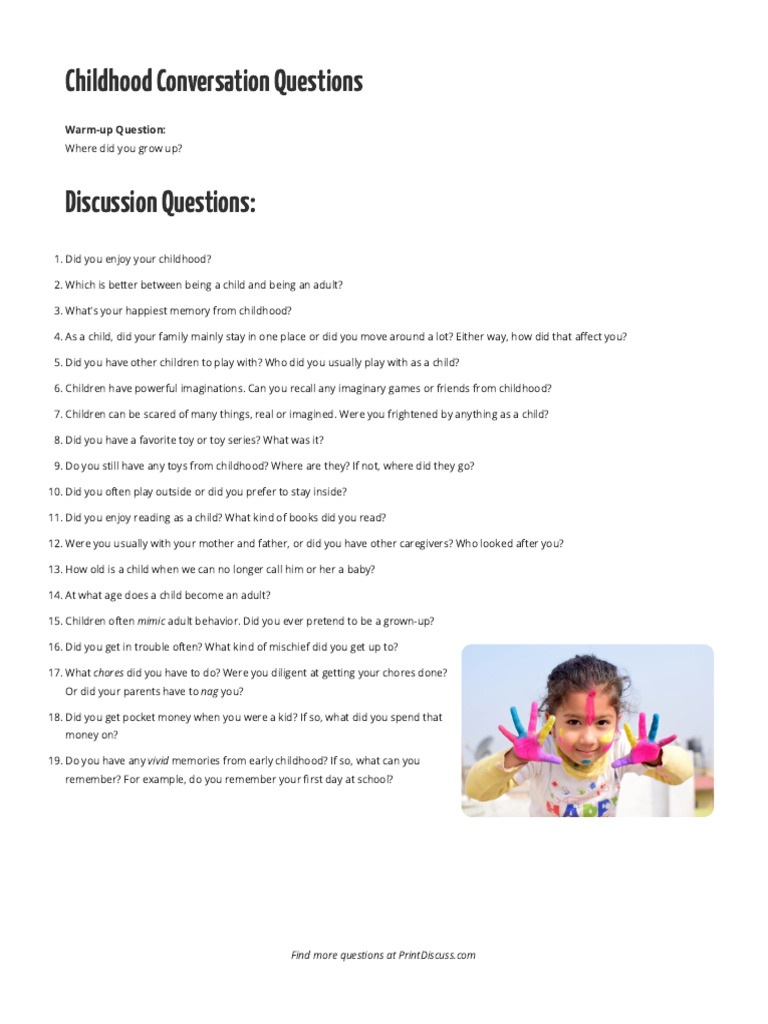 Childhood Discussion Questions | PDF