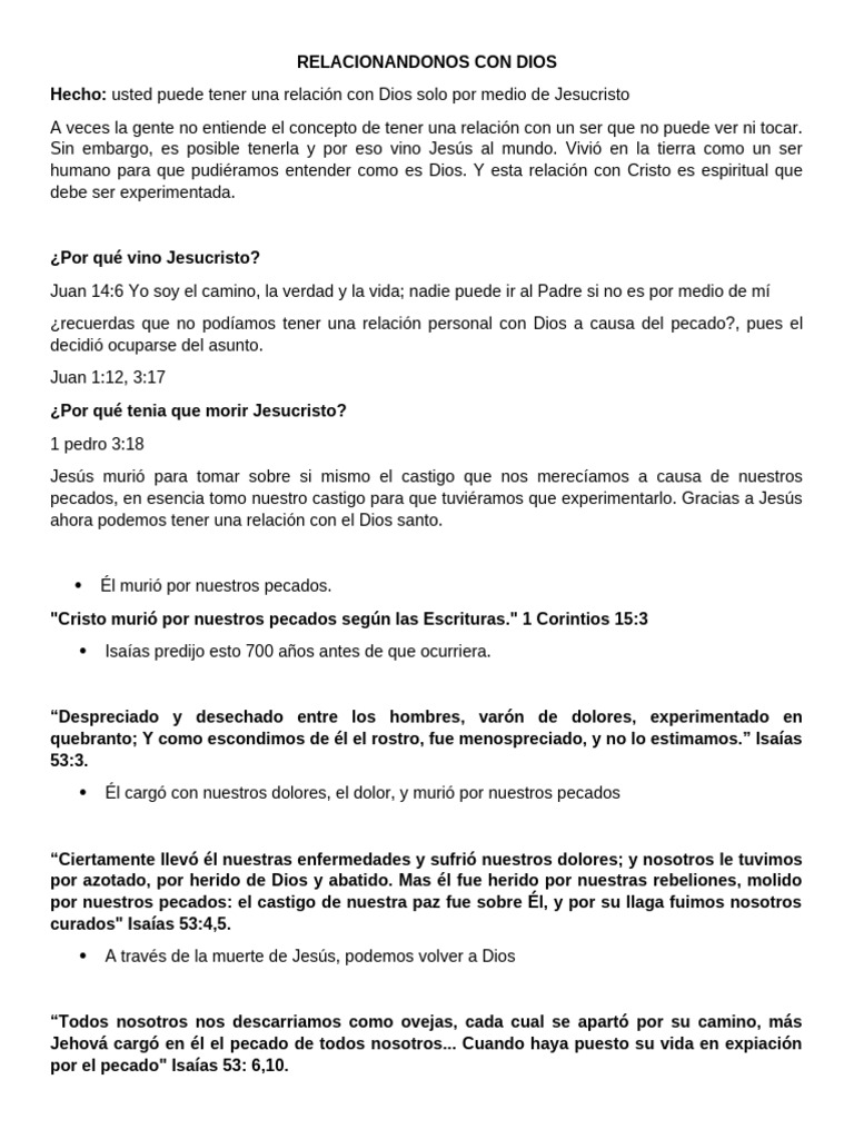 Relación con Dios a través de Jesucristo | PDF | Pecado | Cristo (título)