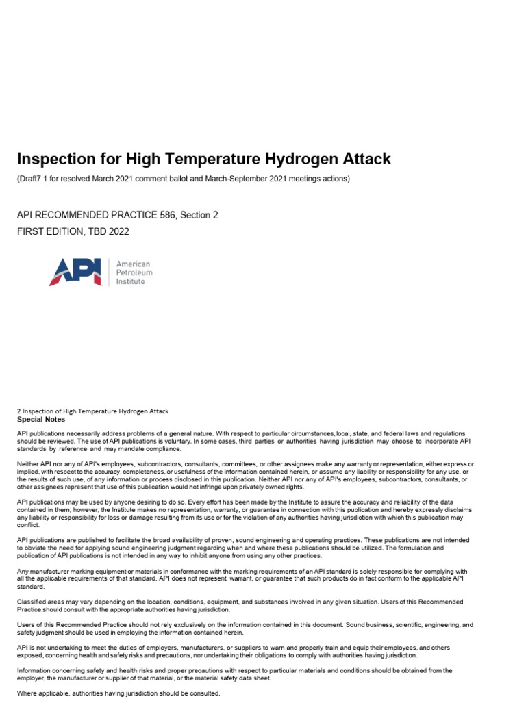 High Temperature Hydrogen Attack Inspection | PDF | Nondestructive ...