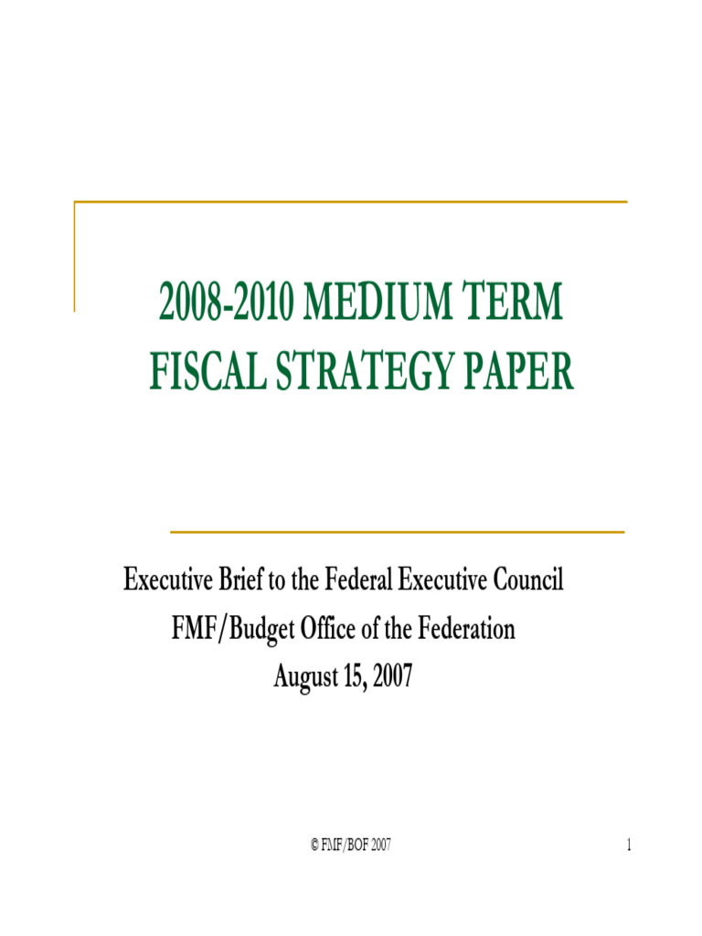 2008-2010 Fiscal Strategy Overview | PDF | Government Budget Balance ...