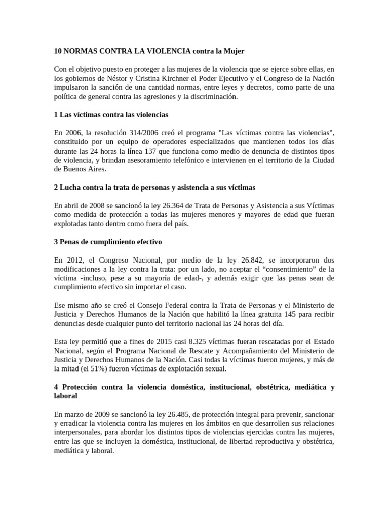 Normas contra la Violencia de Género | PDF | La violencia contra las ...