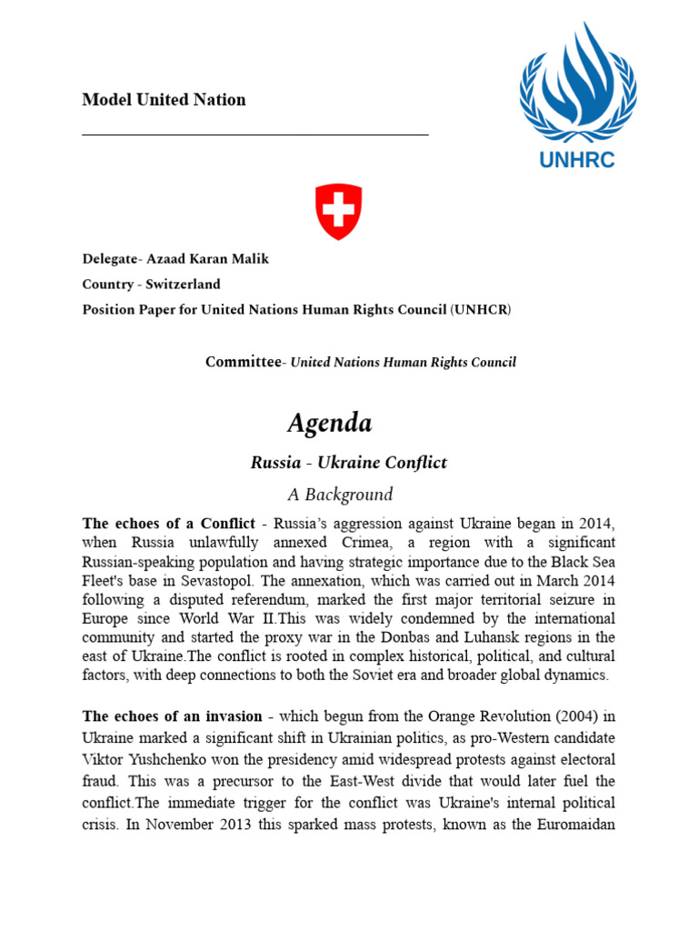 Switzerland's Position on Ukraine Conflict | PDF | Cluster Munition ...