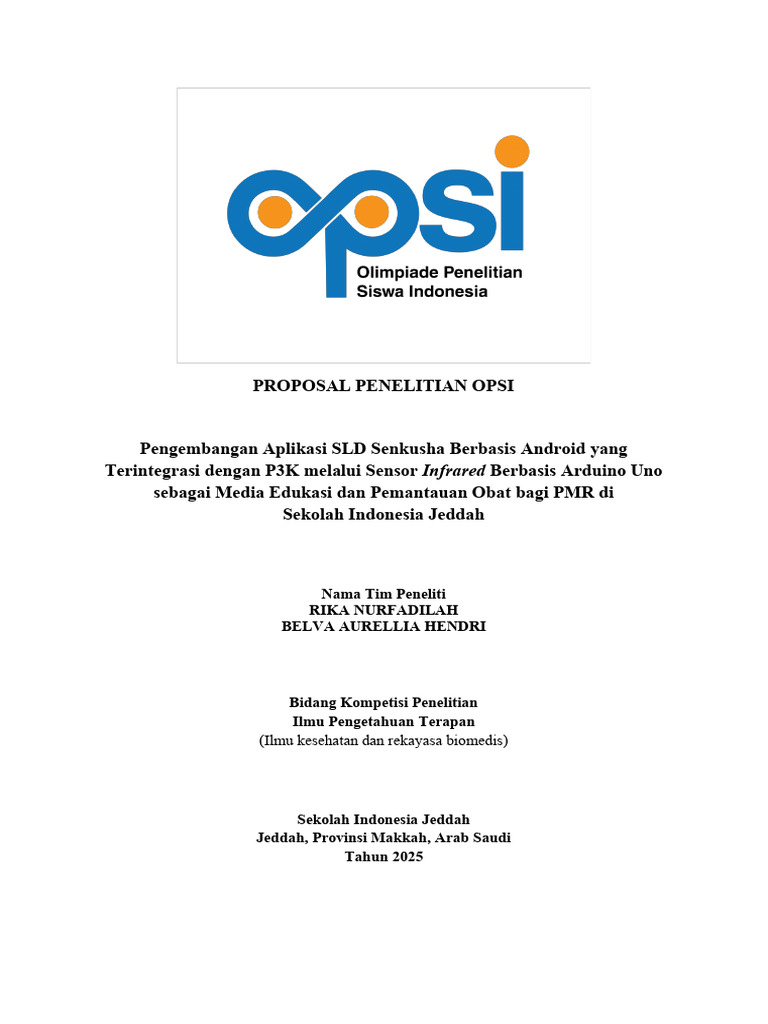 Proposal Permohonan Bantuan Biaya Penelitian Opsi SLD Senkusha | PDF