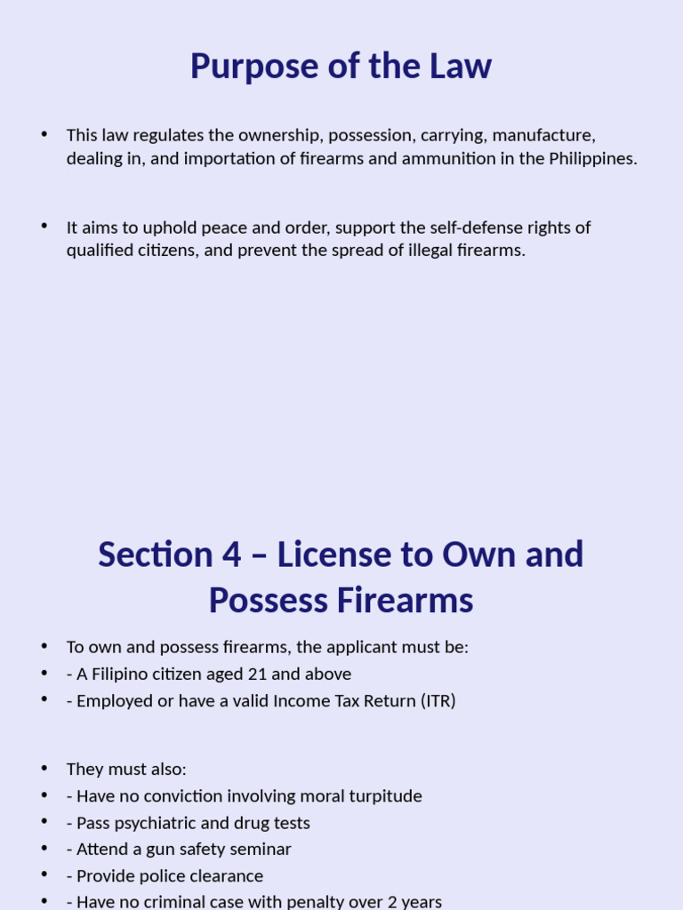RA 10591 Firearms Regulation Detailed | PDF