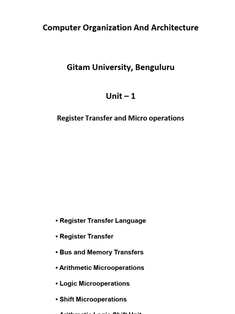 Register Transfer and Microoperations Guide | PDF | Computer Data ...
