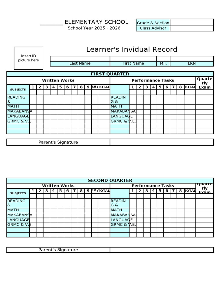 Learner Individual Record 2025-2026 | PDF | Language Acquisition | Hobbies