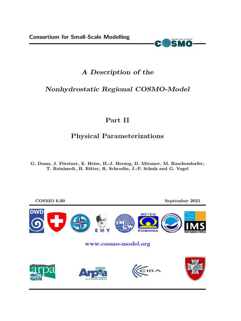 COSMO Model Physical Parameterizations | PDF | Numerical Weather ...