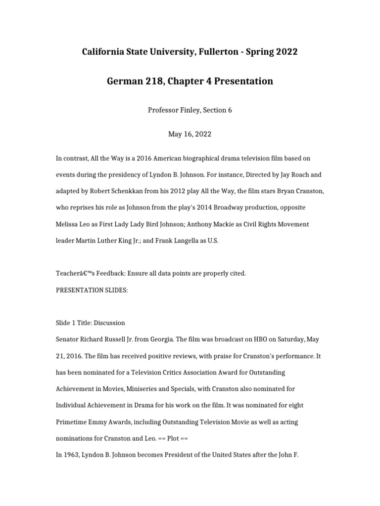 German 218 Chapter 4 Presentation | PDF | Politics Of The United States ...