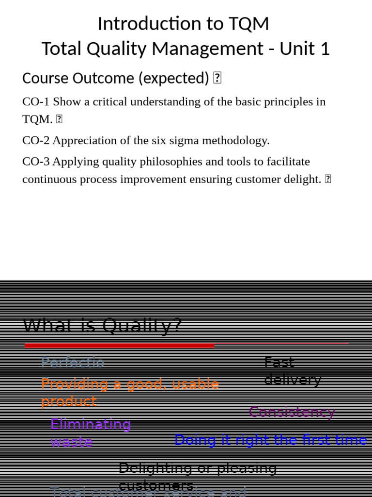 Introduction to Total Quality Management | PDF | Performance Appraisal ...