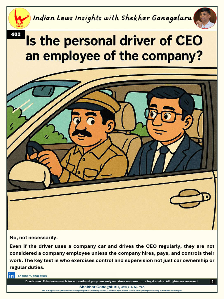 CEO's Driver: Employee Status Explained | PDF | Employment | Salary