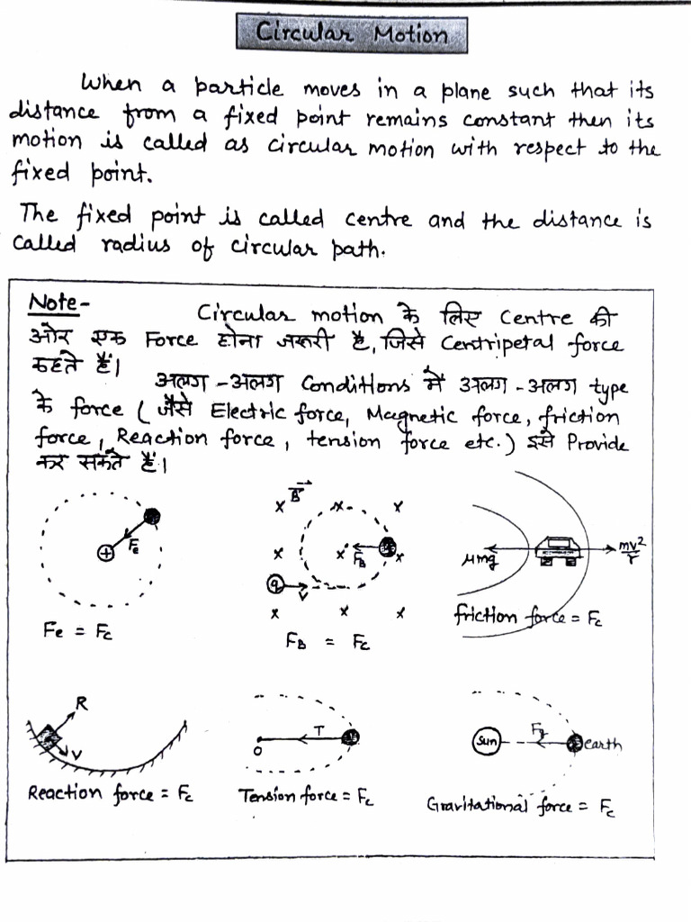 Circular Motion Notes | PDF | Acceleration | Rotation Around A Fixed Axis