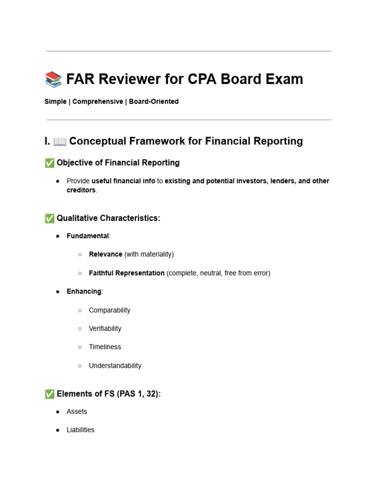 Comprehensive FAR CPA Reviewer Guide | PDF | Depreciation | Fair Value