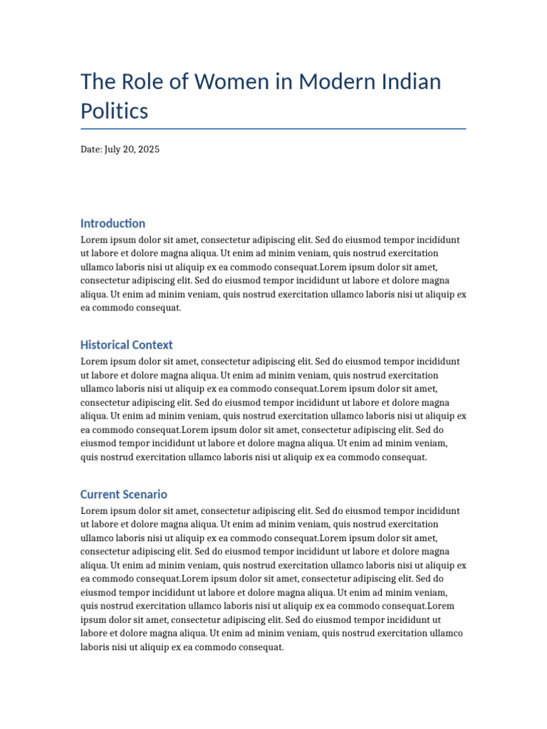 The Role of Women in Modern Indian Politics | PDF