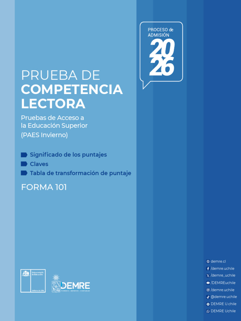 Clavijero PAES Competencia Lectora 2026 | PDF