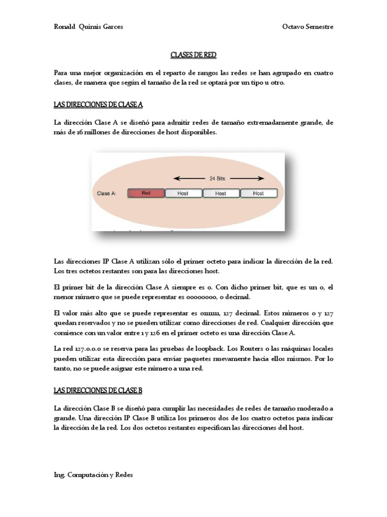 Clases de Red Abcd | PDF | Dirección IP | Poco
