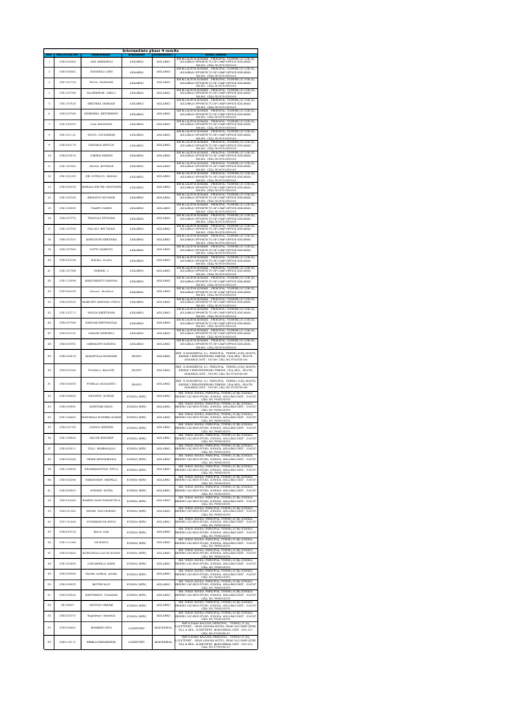 Intermediate Phase 4 Results 2023 | PDF
