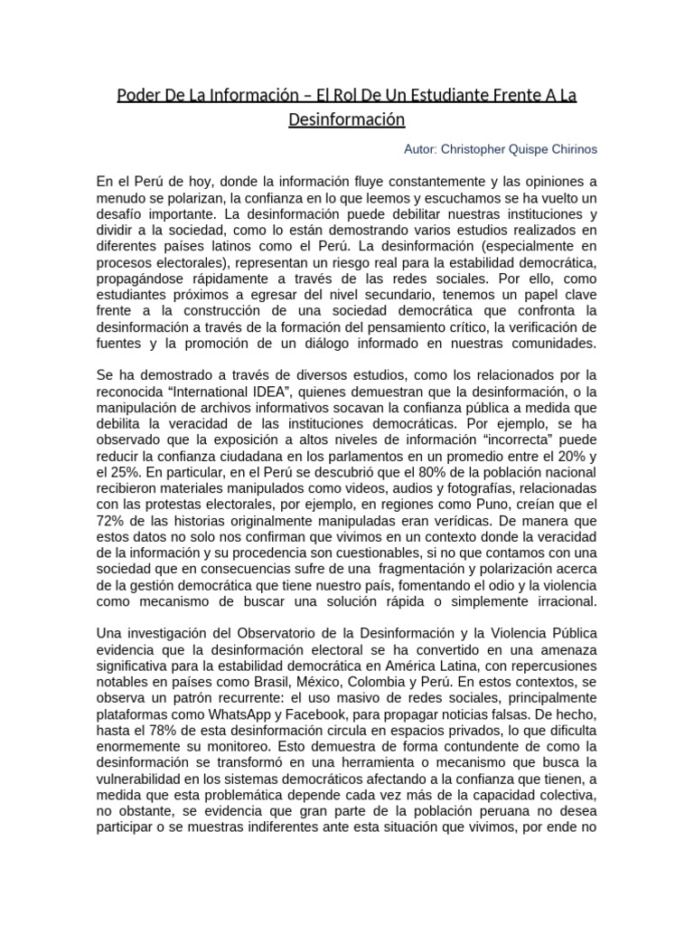 Poder de La Información | PDF | Democracia | Ideologías políticas