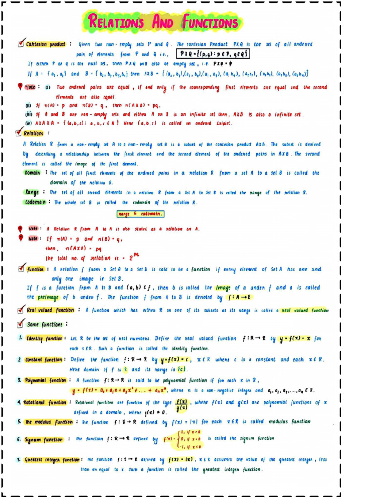 Relations and Functions | PDF