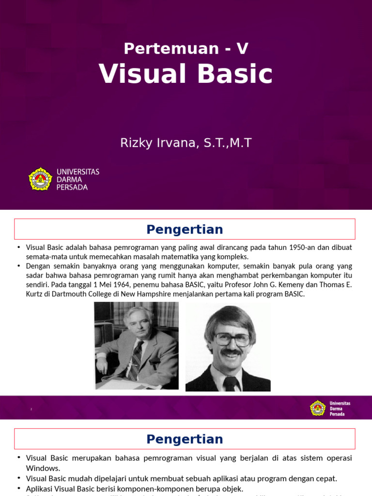 Pertemuan V - Visual Basic | PDF