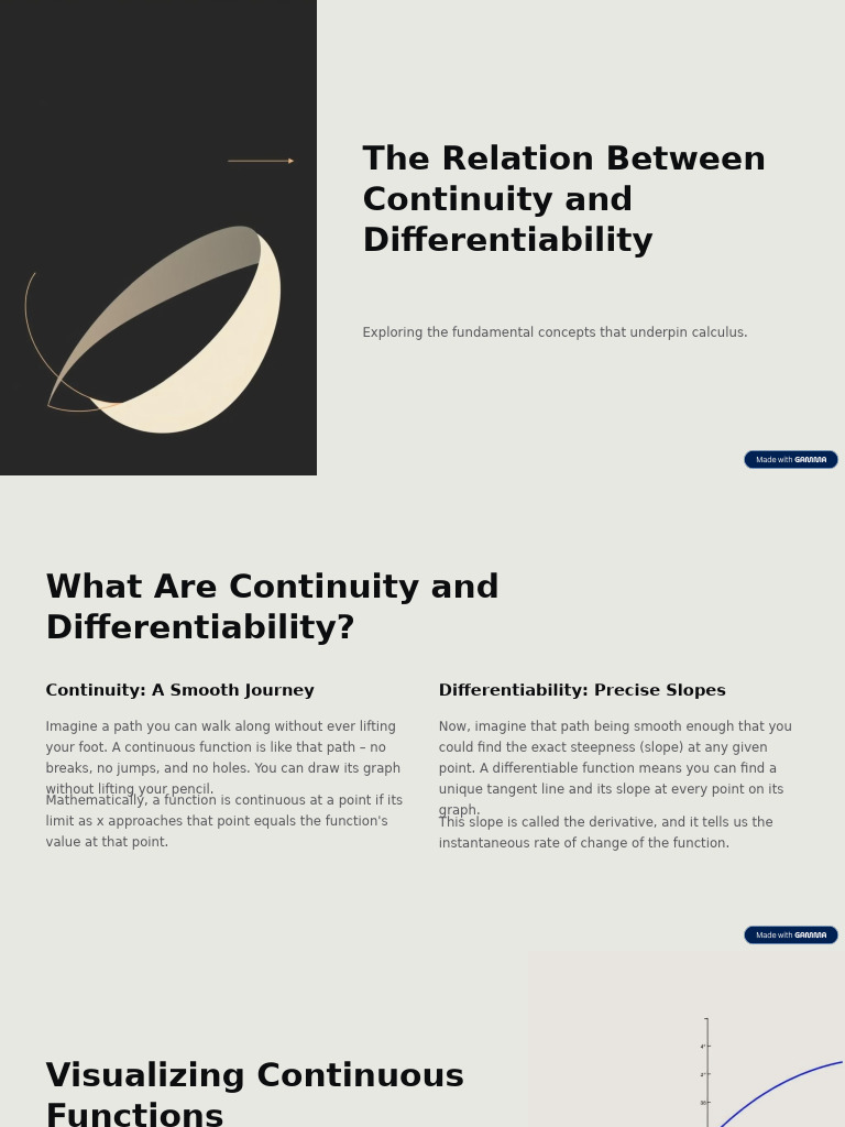 Continuity vs. Differentiability Explained | PDF | Derivative | Tangent