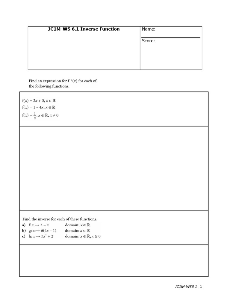 JC1M-WS6.1 Inverse Function | PDF
