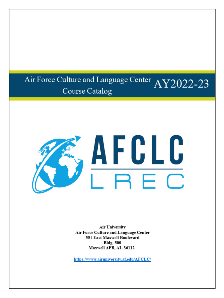 Air Force Culture and Language Courses | PDF | Communication | Curriculum