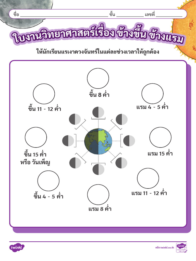 Draw Phases of The Moon Worksheet | PDF