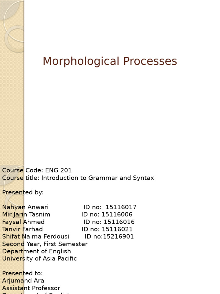 Morphological Processes | PDF