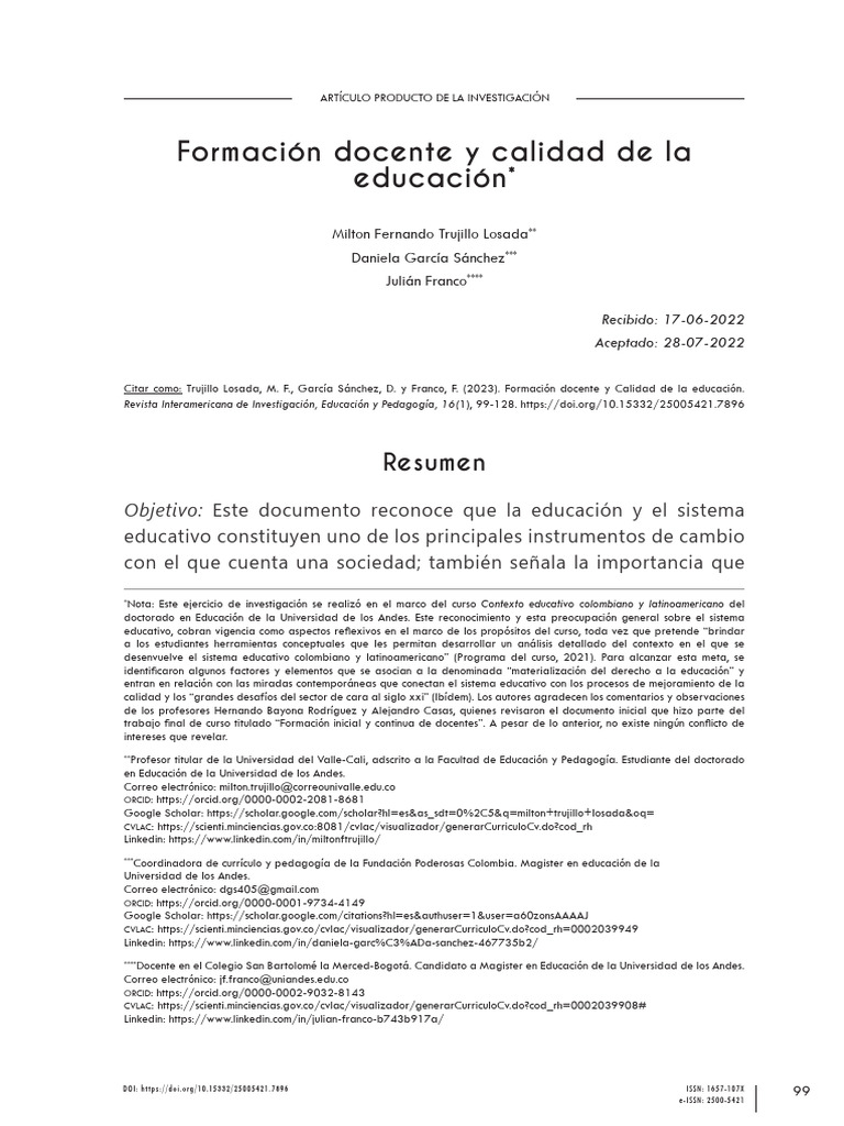 Formación Docente y Calidad Educativa | PDF | Maestros | Enseñando