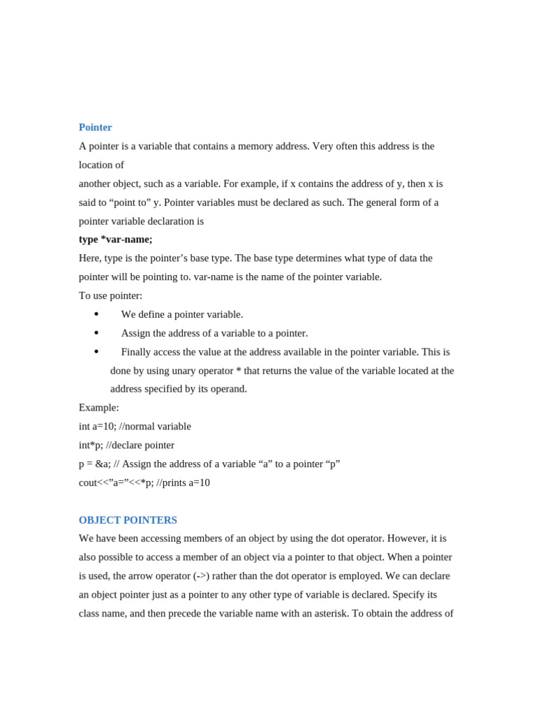Understanding Pointers in C++ | PDF | Class (Computer Programming ...