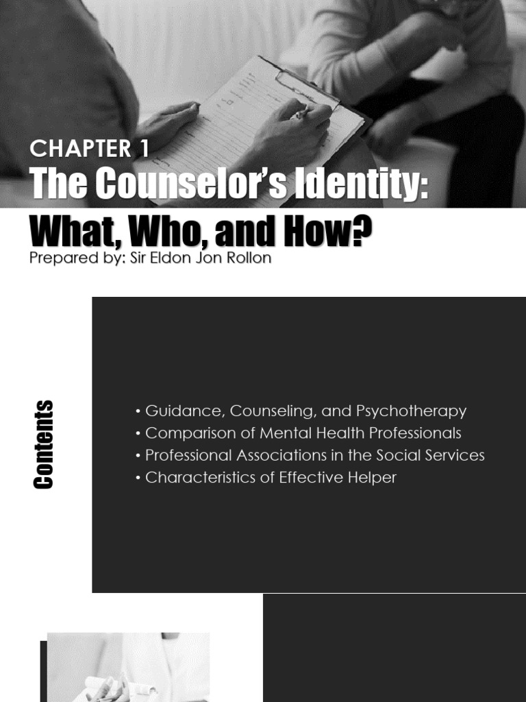 1 Psy018 The Counselors Identity | PDF | Psychotherapy | Counseling ...