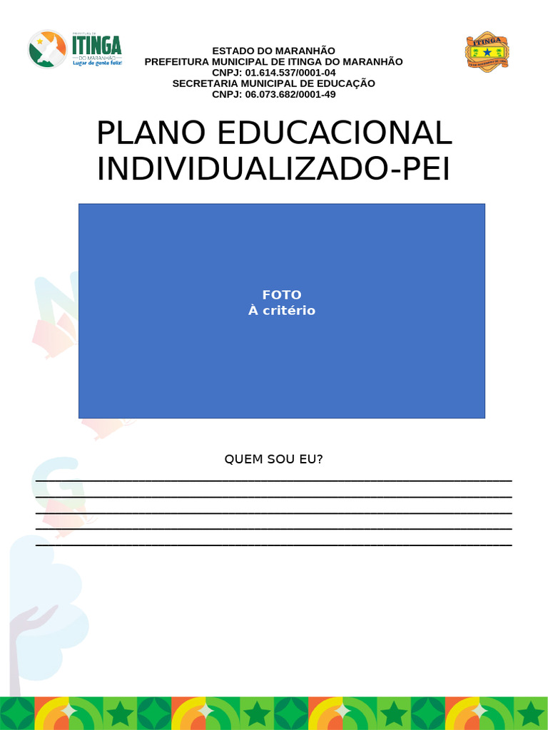Plano Educacional Individualizado - PEI | PDF | Pedagogia | Aprendizado