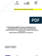 Plan de Manejo Ambiental para proyecto de fortalecimiento a las asociaciones comunitarias de transformación de la Taruya para el incremento de la productividad de los municipios del complejo Cenagosa de la Zapatosa.