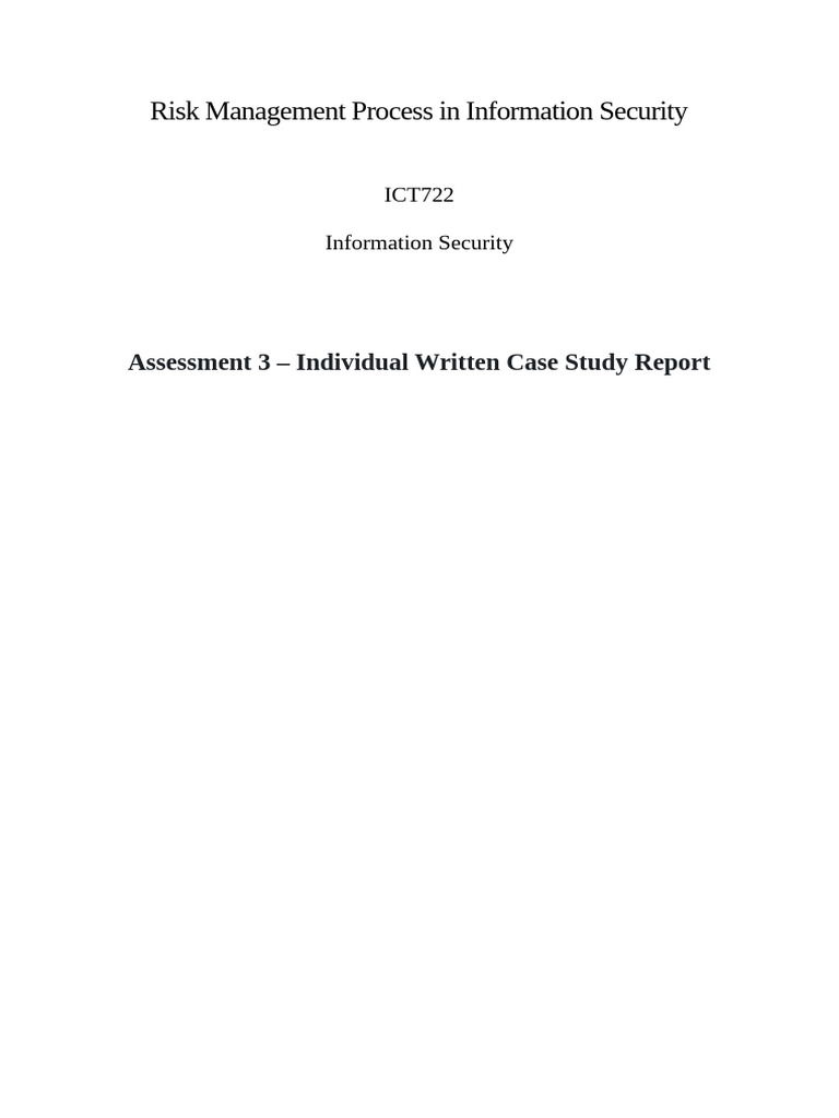 Information Security Risk Management Guide | PDF | Risk Management ...