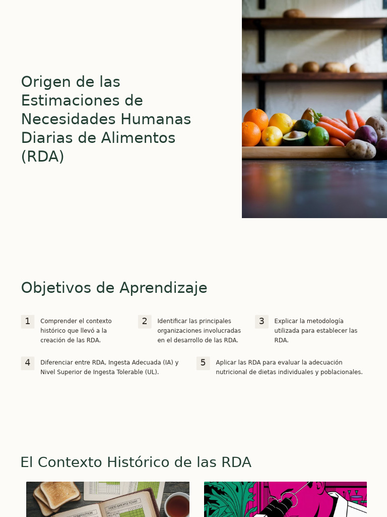 Origen de las RDA y su Metodología | PDF | Nutrición | Dieta y nutrición