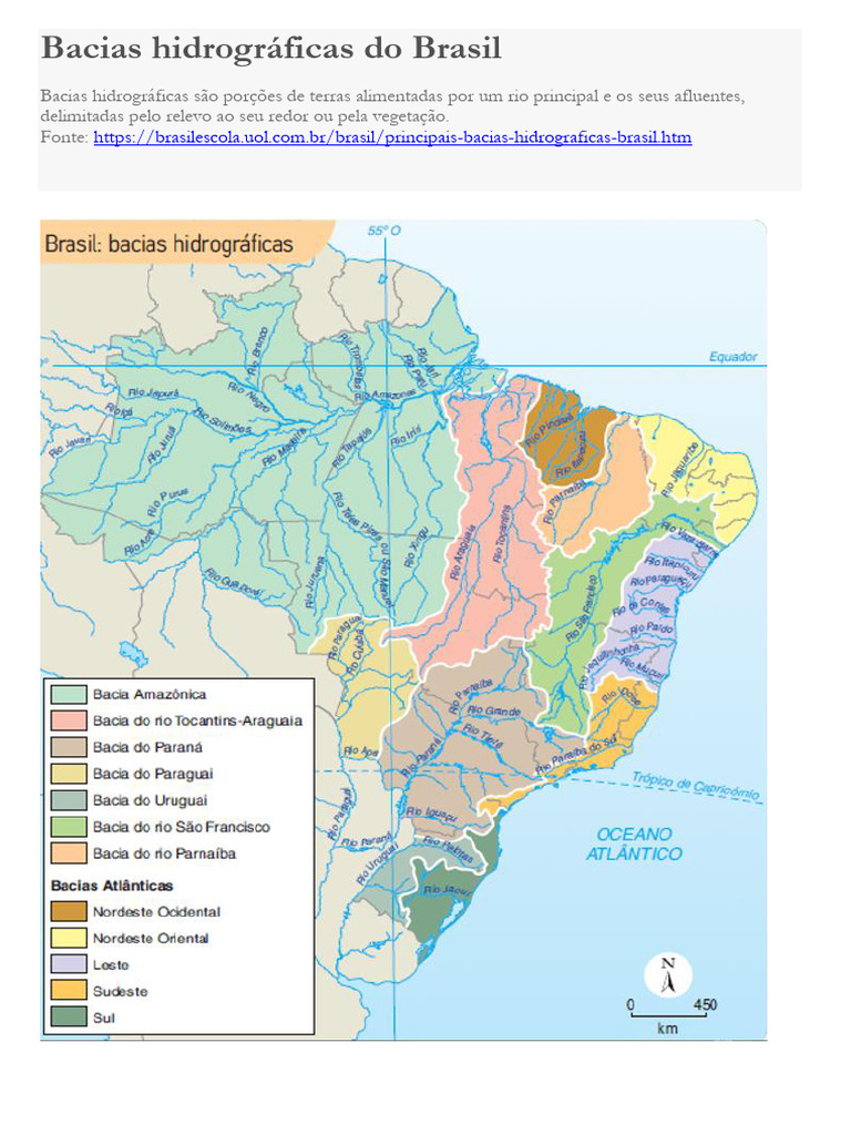 Bacias Hidrográficas do Brasil: Características | PDF | Bacia ...