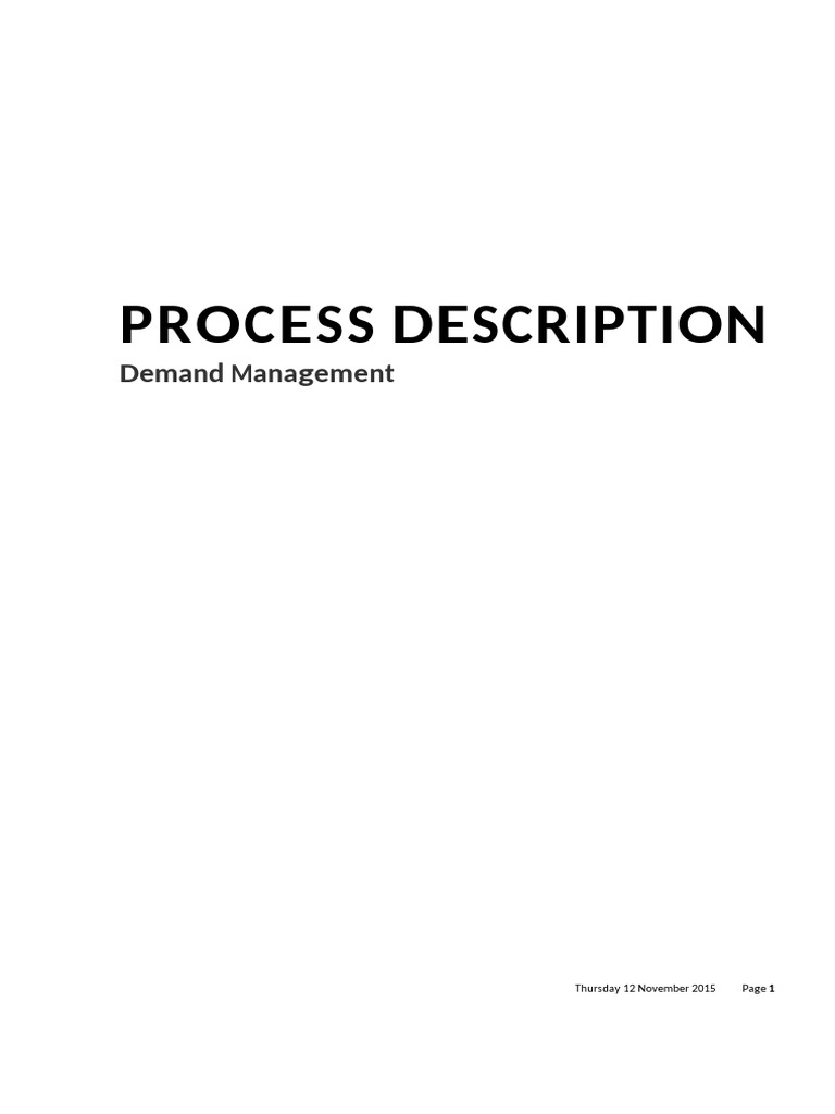 Demand Management Process Descriptionkn | PDF | Performance Indicator ...