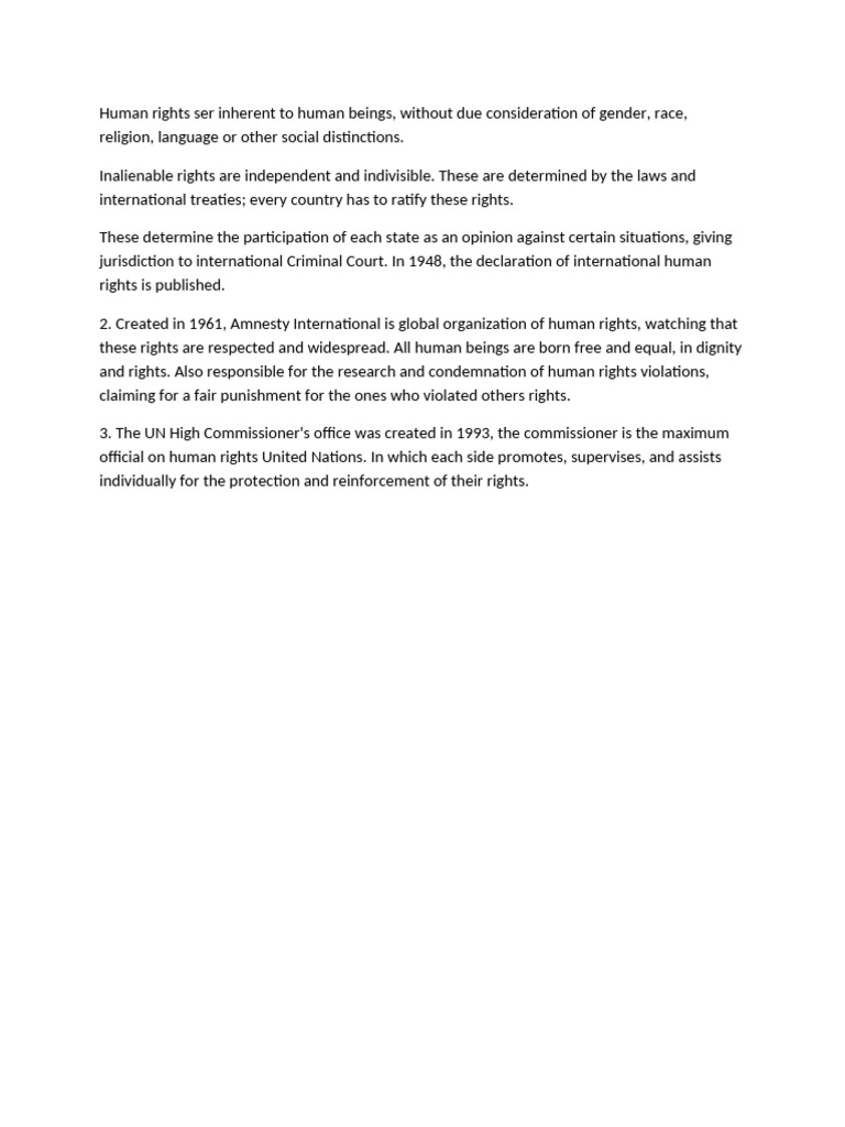 Overview of Human Rights and Organizations | PDF