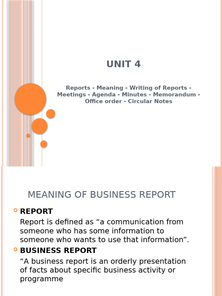 Business Communication Unit 4 | PDF | Memorandum | Business