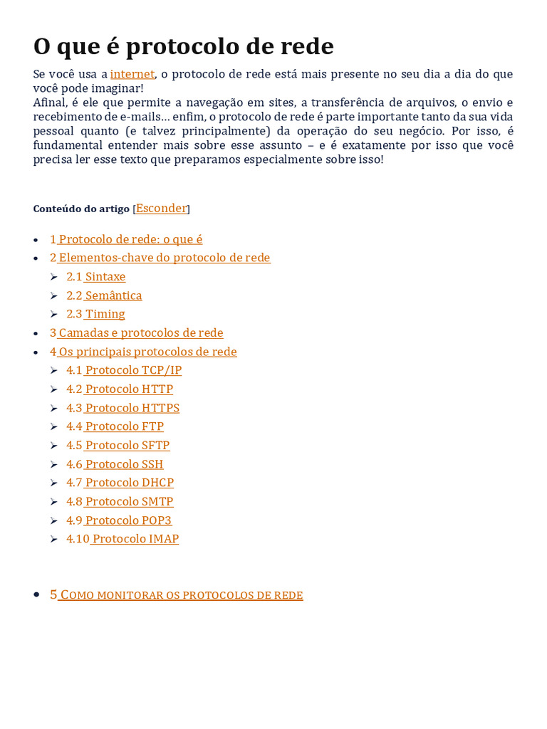 O Que É Protocolo de Rede | PDF | Protocolo de transferência de ...