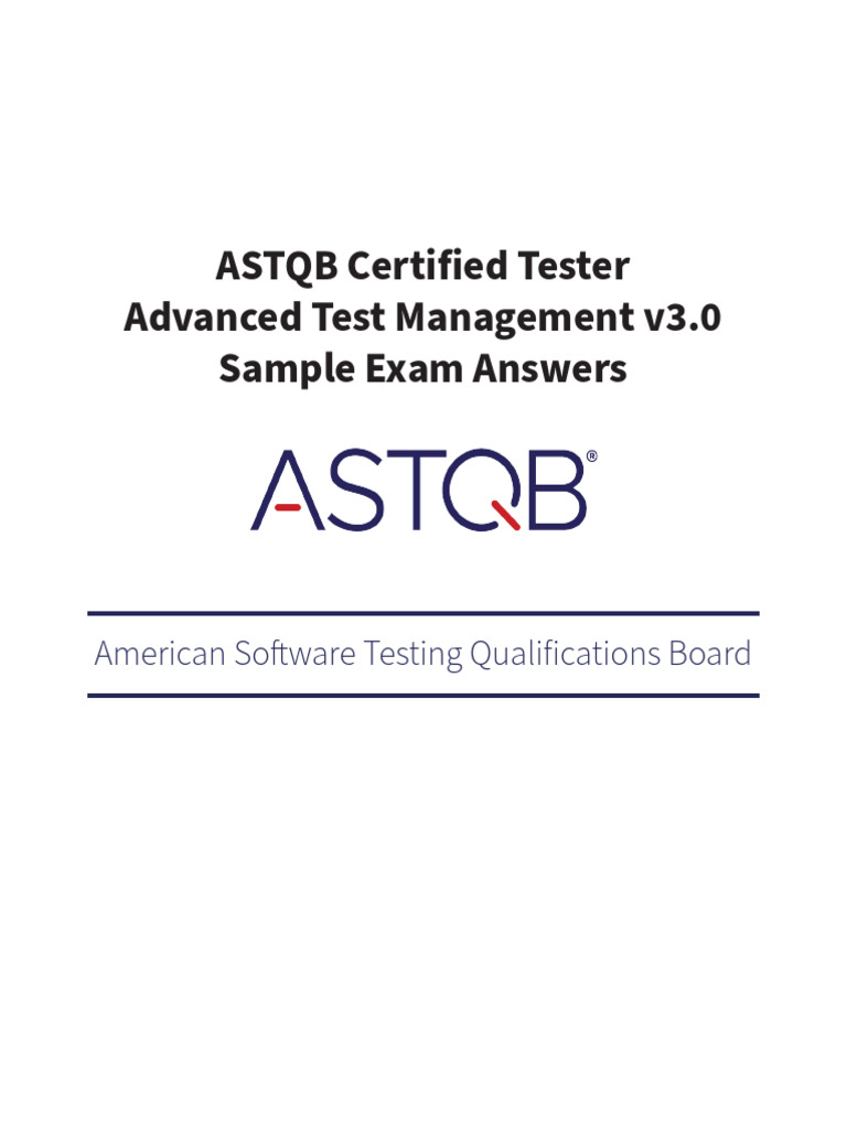 ASTQB Advanced Test Management Exam Answers | PDF | Software Testing ...