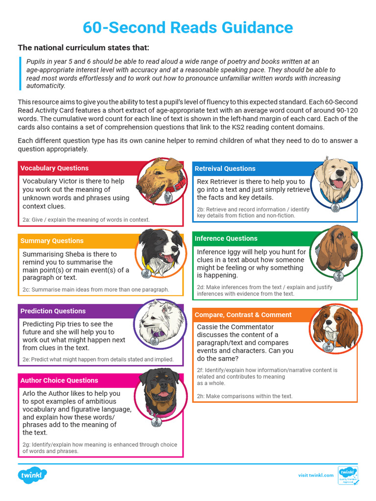 60-Second Reads Fluency Activities | PDF | Reading Comprehension ...