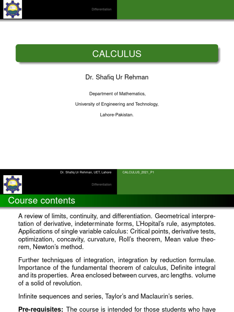 Differentiation in Single Variable Calculus | PDF | Calculus | Function ...