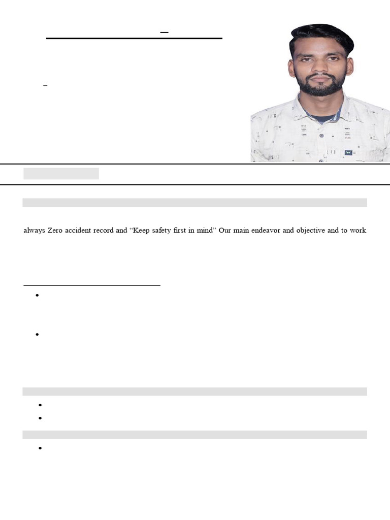 Arun Kumar Sah: Safety Officer CV | PDF | Safety | Occupational Safety ...