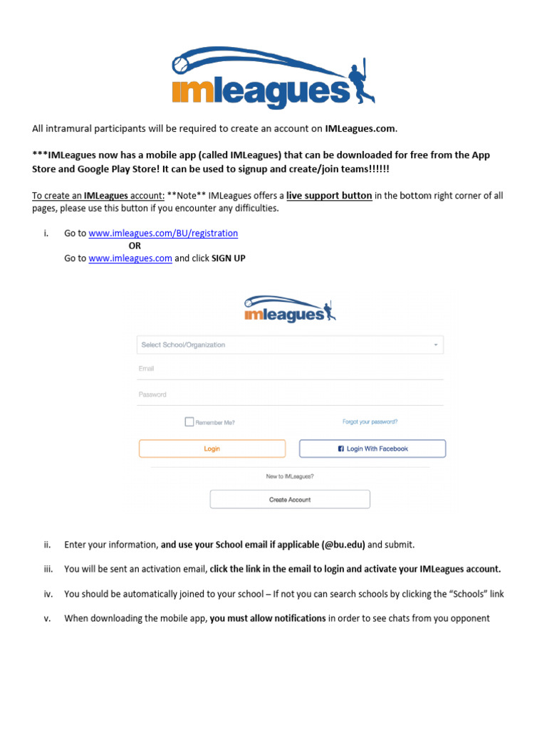 Create Your IMLeagues Account Now | PDF | Online Services | Cyberspace