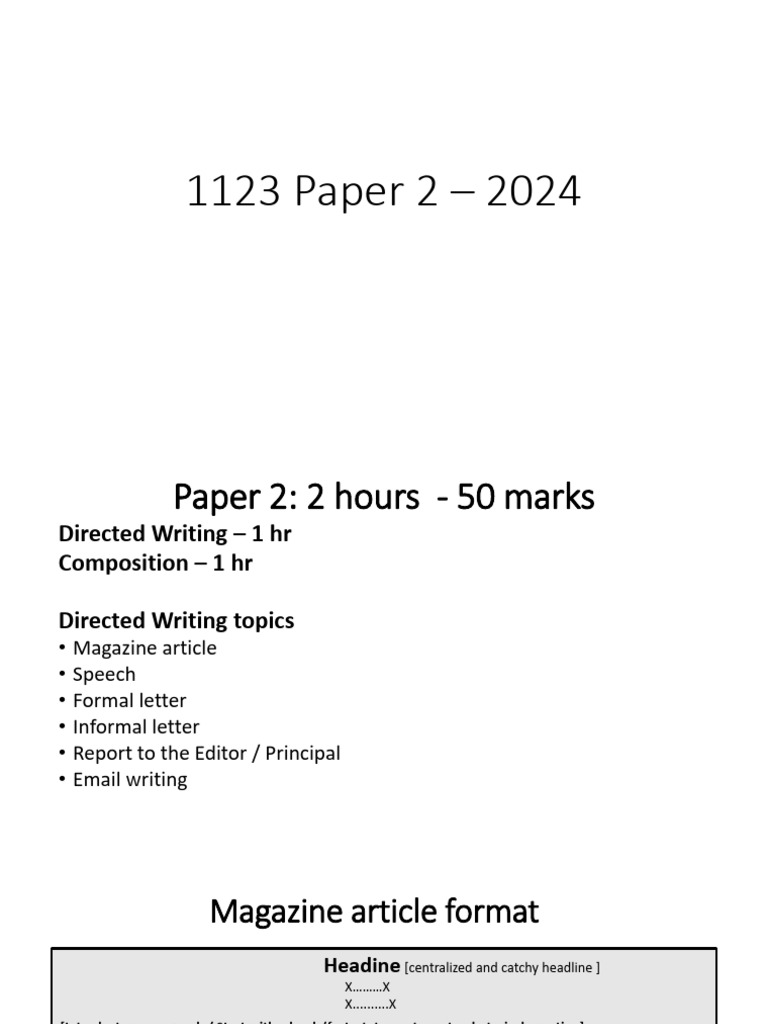 Paper 2 Format Guidelines for 2024 | PDF | Tourism | Volunteering